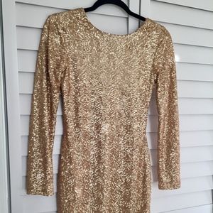 Lucca Couture Gold sequin mini dress